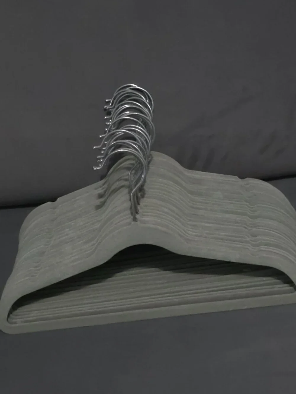 Set of 27 Kids Velvet Hangers Gray Space-Saving Non-Slip Closet Organizers
